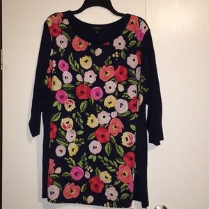 COPY - Lane Bryant Navy Floral Blouse